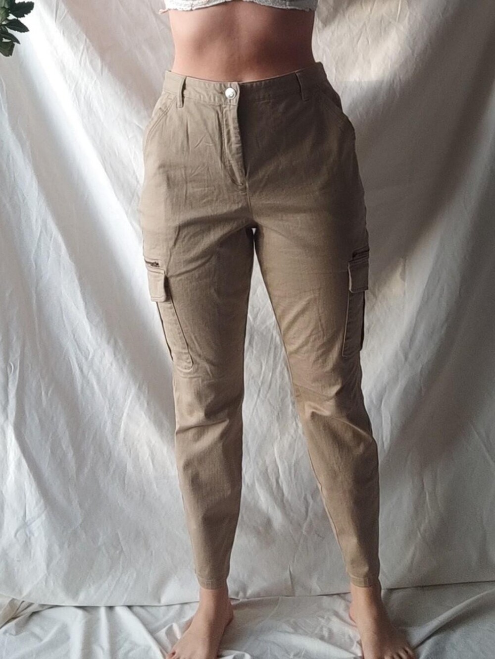 International Concepts Tan Slim Fit Cargo Pants